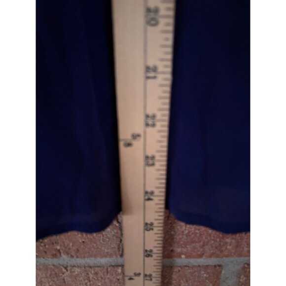 Anthropologie Odille Navy Silk Button-Front Tank Top With Ruffle Detail Size 6 - Picture 8 of 9